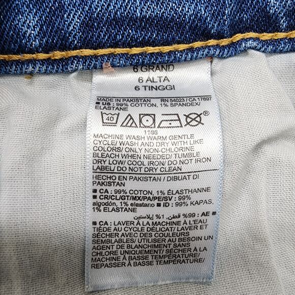 Old Navy Jeans Womens 6 TALL Blue Destroyed Extra High Rise Sky High Straight - Picture 10 of 16